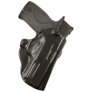 DESANTIS MINI SCABBARD HOLSTER - RH OWB LEATHER FOR GLOCK 43 BL
