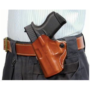 DESANTIS MINI SCABBARD HOLSTER - LH OWB LEATHER SIG P365 TAN