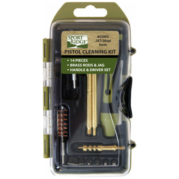 SPORT RIDGE CLEANING KIT - PISTOL 38/357/9MM 14PC