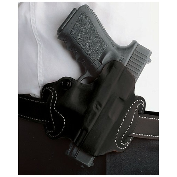 DESANTIS MINI SLIDE HOLSTER - OWB RH LTHR FOR GLOCK 20/21 BL