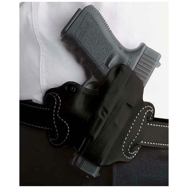 DESANTIS MINI SLIDE HOLSTER - OWB RH LTHER M&P SHLD 9/40 BLK
