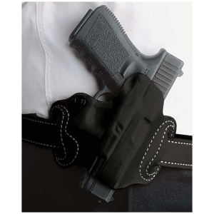 DESANTIS MINI SLIDE HOLSTER - OWB LH LEATHER S/A HELLCAT BLK