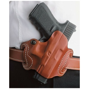 DESANTIS MINI SLIDE HOLSTER - OWB RH LTHR FITS GLOCK 19 TAN