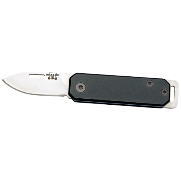 BEAR & SON SLIP JOINT FOLDER - 1.5" BLACK/SS ALUMIMUN HANDLE