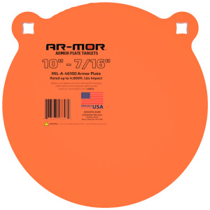 AR-MOR 10" MIL46100 STEEL GONG - 7/16" THICK STEEL ORANGE ROUND