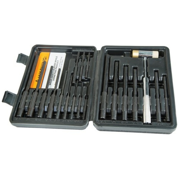 WHEELER ROLL PIN PUNCH MASTER - SET 18-PUNCHES/1-HAMMER/CASE