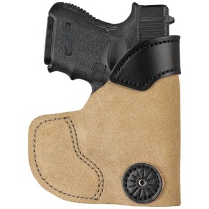 DESANTIS POCKET TUK HOLSTR RH - IWB/POCKET LTHER GLK 26 SUEDE