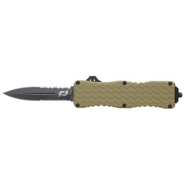 SCHRADE KNIFE UPROAR D/A OTF - 3" D2 BAYONET POINT FDE/BLACK