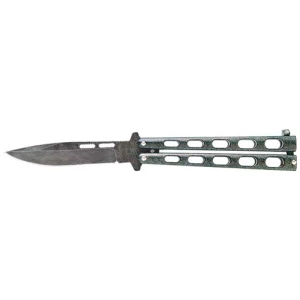 BEAR & SON BUTTERFLY KNIFE - 3.38" GALAXY DAMASCUS