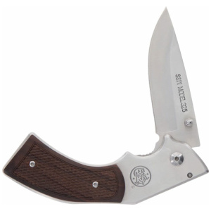 S&W KNIFE MODEL 325 REVOLVER - KNIFE 3" FOLDER W/WOOD GRIPS