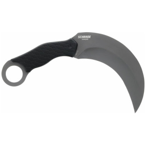 SCHRADE KNIFE BONEYARD 5.2" - FIXED KARAMBIT MATTE SS/BLACK