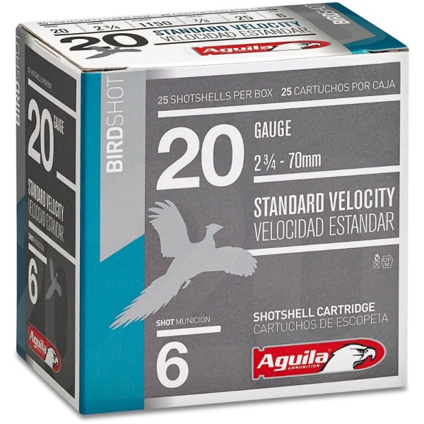 Aguila Ammunition 20ga Birdshot 2.75 inch Shotgun Shells - #6 Shot | 1oz | 1220 fps | 25rd Box