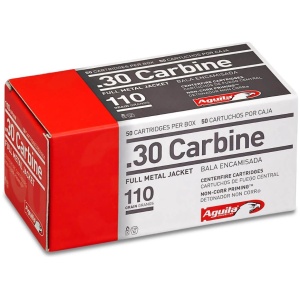 Aguila Ammunition .30 Carbine Rifle Ammo - 110 Grain | FMJ | 50rd Box