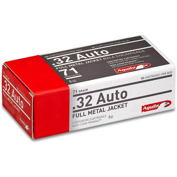 Aguila Ammunition .32 Auto Handgun Ammo - 71 Grain | FMJ | 50rd Box