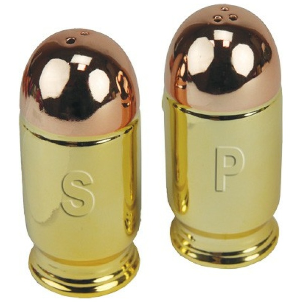RIVERS EDGE PISTOL CARTRIDGE - SHAPED SALT & PEPPER SHAKERS