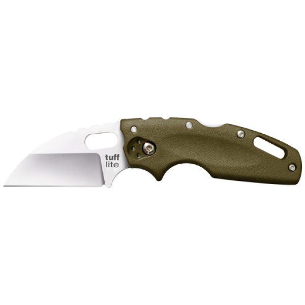 COLD STEEL TUFF LITE 2.5" OD - GREEN PLAIN EDGE CLIP FOLDER