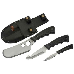 SZCO RITE EDGE 3PC SKINNING - SET W/BLACK RUBBER HNDL/SHEATH