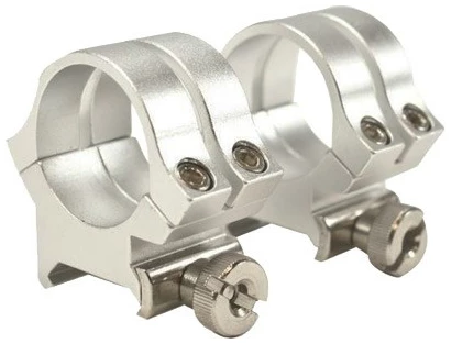 WEAVER RINGS DETACHABLE QUAD- - LOCK 1" MEDIUM SILVER .169"