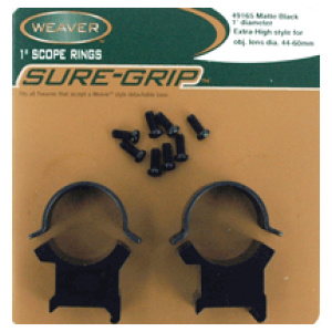 WEAVER RINGS DETACHABLE TOP - MOUNT SURE-GRIP 1" X-HIGH MATT