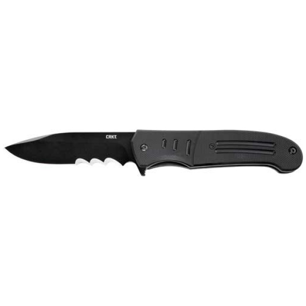 CRKT IGNITOR BLACK 3.48" PLN - EDGE ASSTD OPENING SATIN/G10