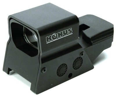 KONUS RED/GRN DOT SIGHTPRO R8 - 2-5MOA 1X39 8-RETIC DUAL RAIL