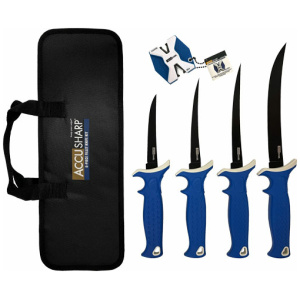 ACCUSHARP 6-PIECE FILLET KNIFE - KIT W/SHARPENER & ZIP CASE