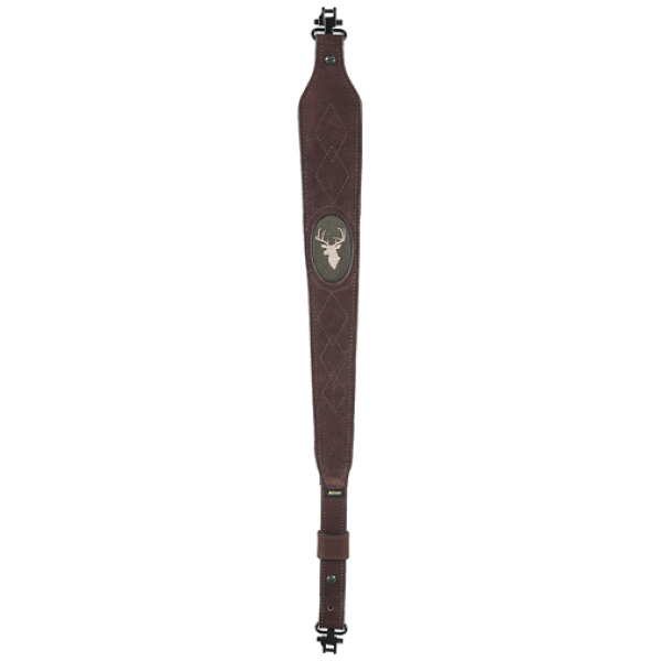 ALLEN SUED DEER HEAD SLING W/ - SWIVELS  BROWN LEATHER