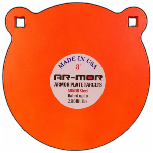 AR-MOR 8" AR500 STEEL GONG - 3/8" THICK STEEL ORANGE ROUND