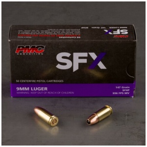 PMC SFX 9mm Luger Handgun Ammo - 147 Grain | SFHP | 50rd Box