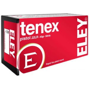 ELEY TENEX PISTOL 22LR 40GR - ROUND NOSE 50RD 100BX/CS