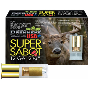 BRENNEKE USA SUPER SABOT 12GA - 2.75" 1-1/8OZ SLUG 5RD 50BX/CS