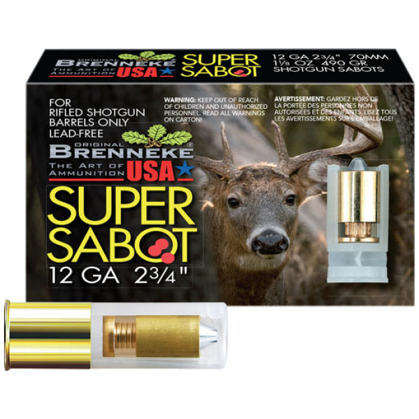 BRENNEKE USA SUPER SABOT 12GA - 2.75" 1-1/8OZ SLUG 5RD 50BX/CS