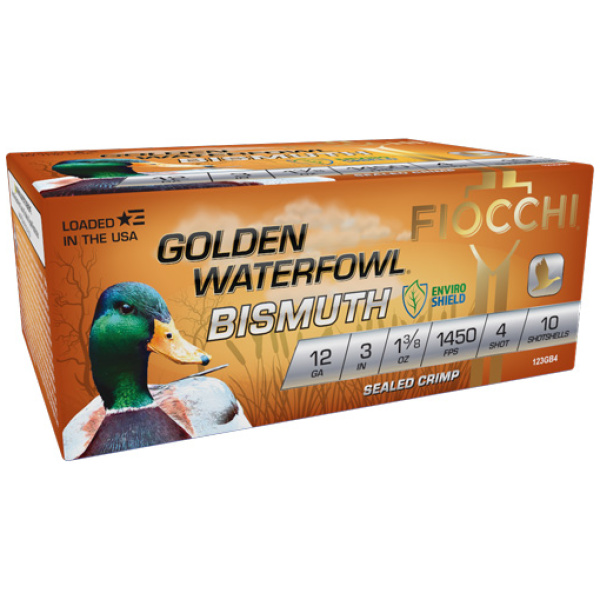 FIOCCHI GOLDEN BISMUTH 12GA 3" - 1-3/8OZ #4 1450FPS 10RD 10BX/C