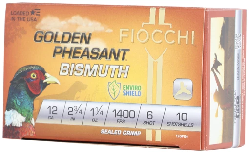 FIOCCHI GOLDEN PHEASANT 12GA - 2.75" 1-1/4OZ #6 10RD 10BX/CS