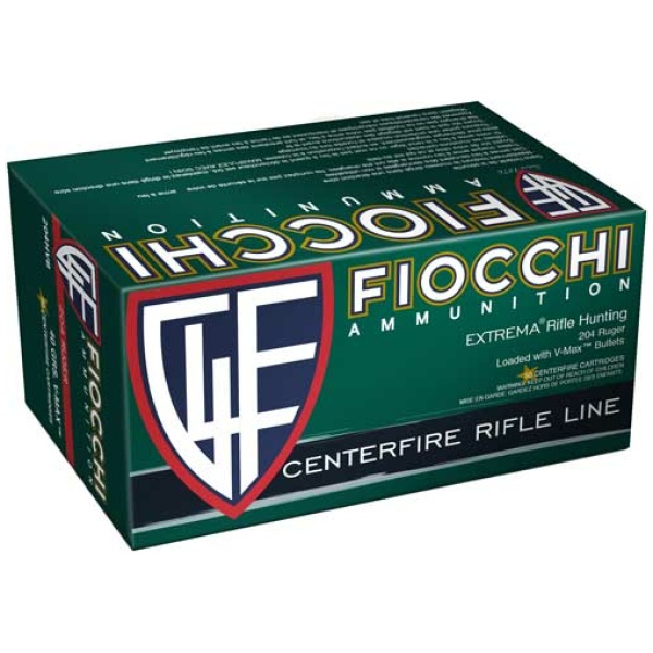 FIOCCHI 204 RUGER 40GR V-MAX - 50RD 20BX/CS