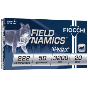 FIOCCHI 222 REM 50GR V-MAX - 20RD 10BX/CS