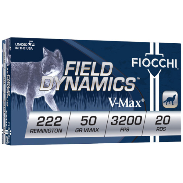 FIOCCHI 222 REM 50GR V-MAX - 20RD 10BX/CS