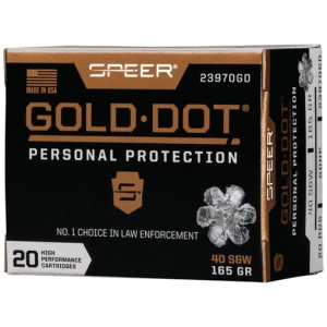 SPEER GOLD DOT 40 SW 165GR - GDHP 20RD 10BX/CS