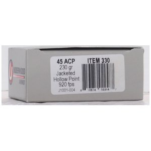 UNDERWOOD 45 ACP 230GR JHP - 20RD 10BX/CS