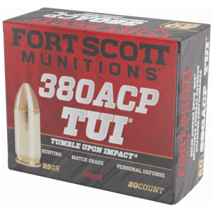 FORT SCOTT 380 ACP 95GR TUI - SOLID COPPER 20RD 25BX/CS