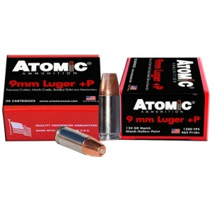 ATOMIC 9MM LUGER +P 124GR JHP - 20RD 10BX/CS
