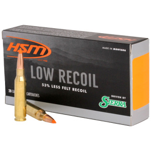HSM LOW RECOIL 6.5 CM 140GR - SBT 20RD 25BX/CS
