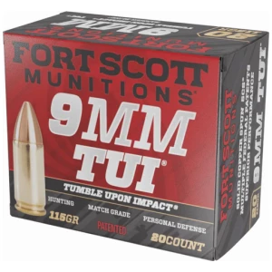 FORT SCOTT 9MM LUGER 115GR - TUI SOLID COPPER 20RD 25BX/CS