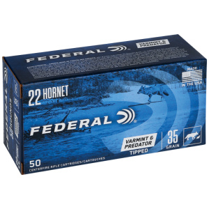 FEDERAL AE 22 HORNET 35GR - TIPPED VARMINT 50RD 10BX/CS