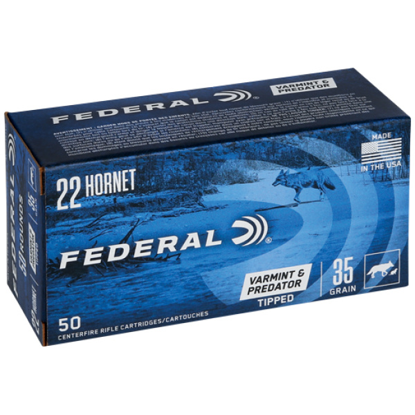 FEDERAL AE 22 HORNET 35GR - TIPPED VARMINT 50RD 10BX/CS