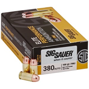 SIG AMMO 380ACP 100GR FMJ 50RD - 20BX/CS