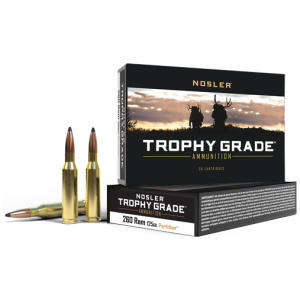 NOSLER TROPHY 260 REM 125GR - PARTITION TIP 20RD 10BX/CS