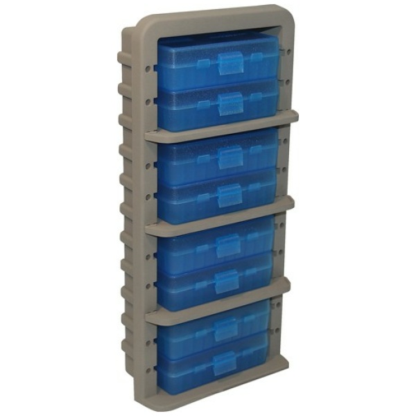 MTM AMMO RACK W/ 8 P509M 50RND - FLIP TOP BOXES CLR BLUE/DK ETH