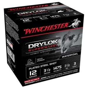 WINCHESTER DRYLOK 12GA 3.5" - 1-1/2OZ #3 1475FPS 25RD 10B/CS