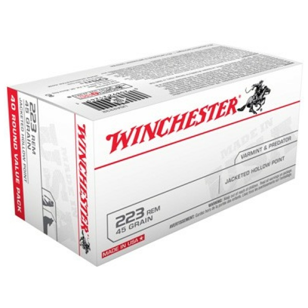 WINCHESTER USA 223 REM 45GR - JHP 40RD 10BX/CS